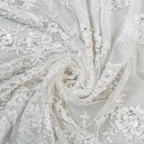 Blooming Beaded Floral Lace (1660BD) - Ivory