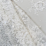 Blooming Beaded Floral Lace (1660BD) - Ivory