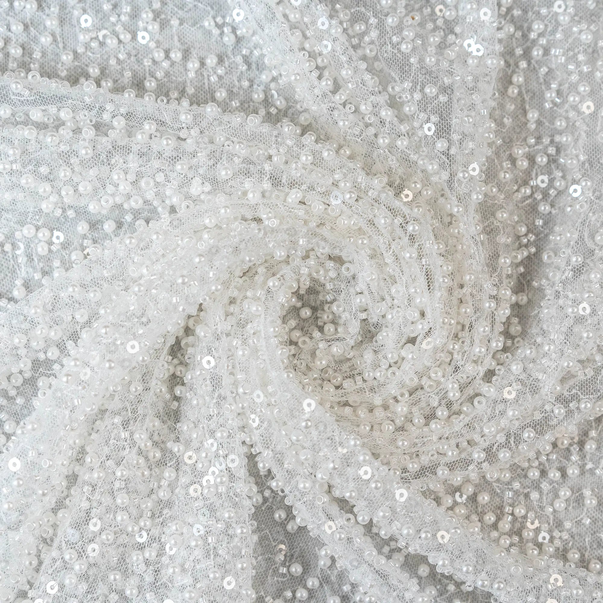 Pearl Embellished Tulle (LV13503) - Ivory