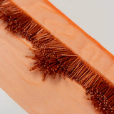 Bugle Beaded Fringe Trim (K23897) - Burnt Orange