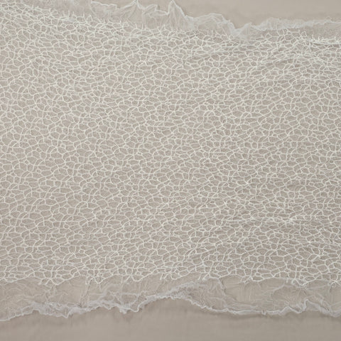 Elastic Crushed Tulle Off White