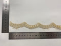 Remnant Corded Lace Beaded Trim 1391bt  Champagne