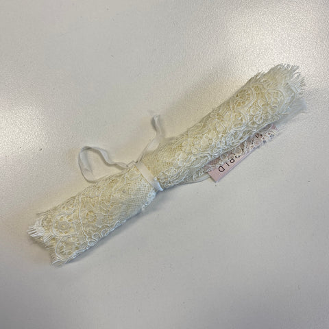 Remnant Floral Corded Lace Trim (1379T) M.Ivory