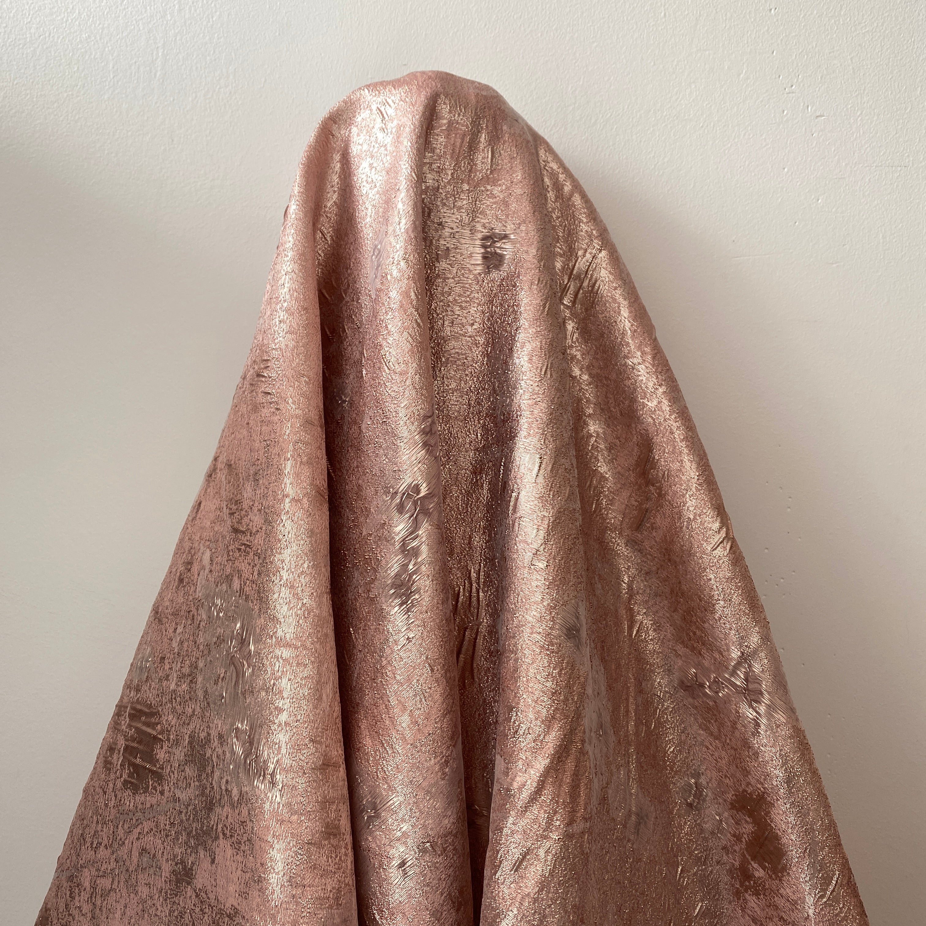 Dusty Pink Crushed Metallic Jacquard — a crushed jacquard with a metallic sheen