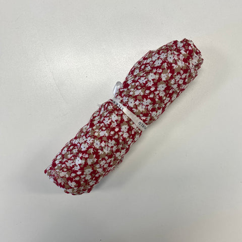 Remnant Printed Viscose Floral Red
