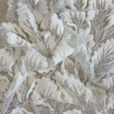 Ivory 3D Floral Tulle — featuring floral motifs, hand-beading and sequins, 50% rayon 50% nylon, 130cm wide