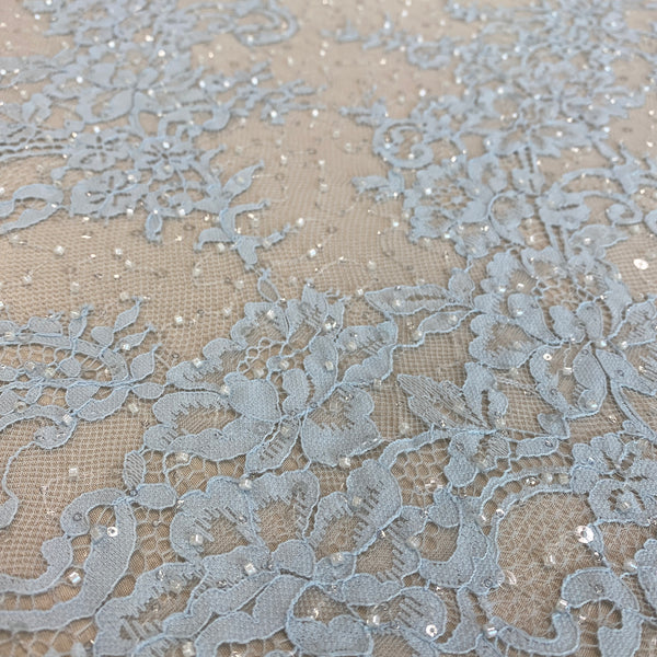 Beaded Fine Lace (1673BD) - Baby Blue