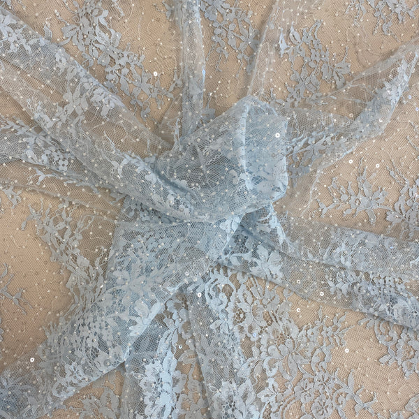 Beaded Fine Lace (1673BD) - Baby Blue