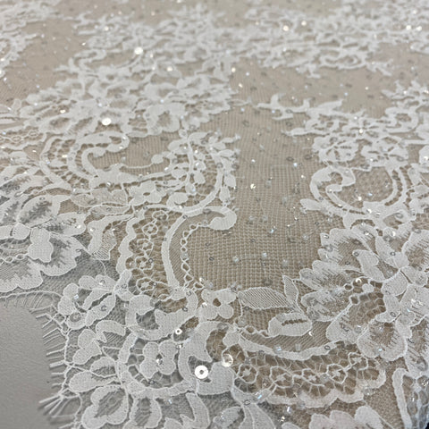 Beaded Fine Lace (1673BD) – Ivory