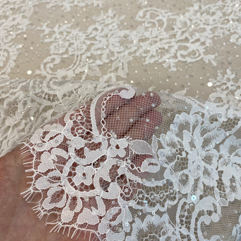 Beaded Fine Lace (1673BD) – Ivory