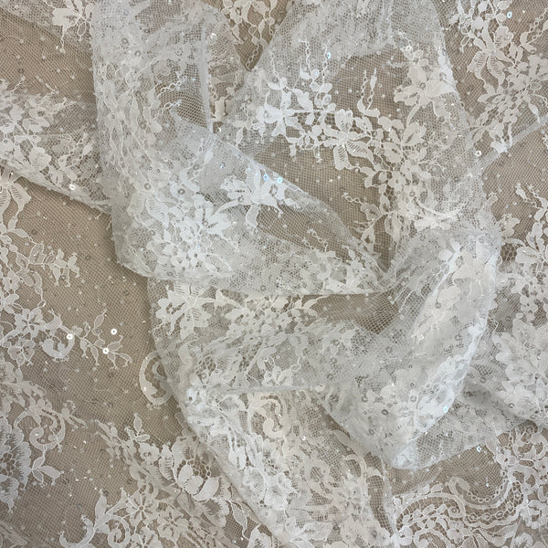 Beaded Fine Lace (1673BD) - Ivory