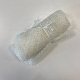 Ivory Beaded Tulle — featuring geometric motifs and hand-beading, 60% nylon 40% polyester, 130cm wide