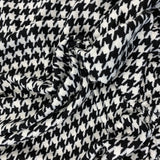 White Italian Wool Tweed — a heavyweight wool-cotton blend tweed with a houndstooth pattern and soft brushed handle, 150cm wide