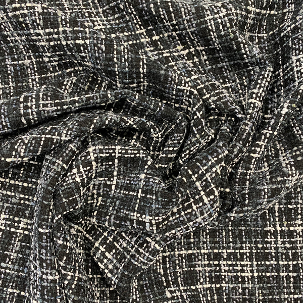 Italian Wool Blend Boucle - Black / White