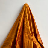 Burnt Orange Silk Dupion — mid-weight and crisp with a lightly slubbed texture, 100% silk, 137cm wide