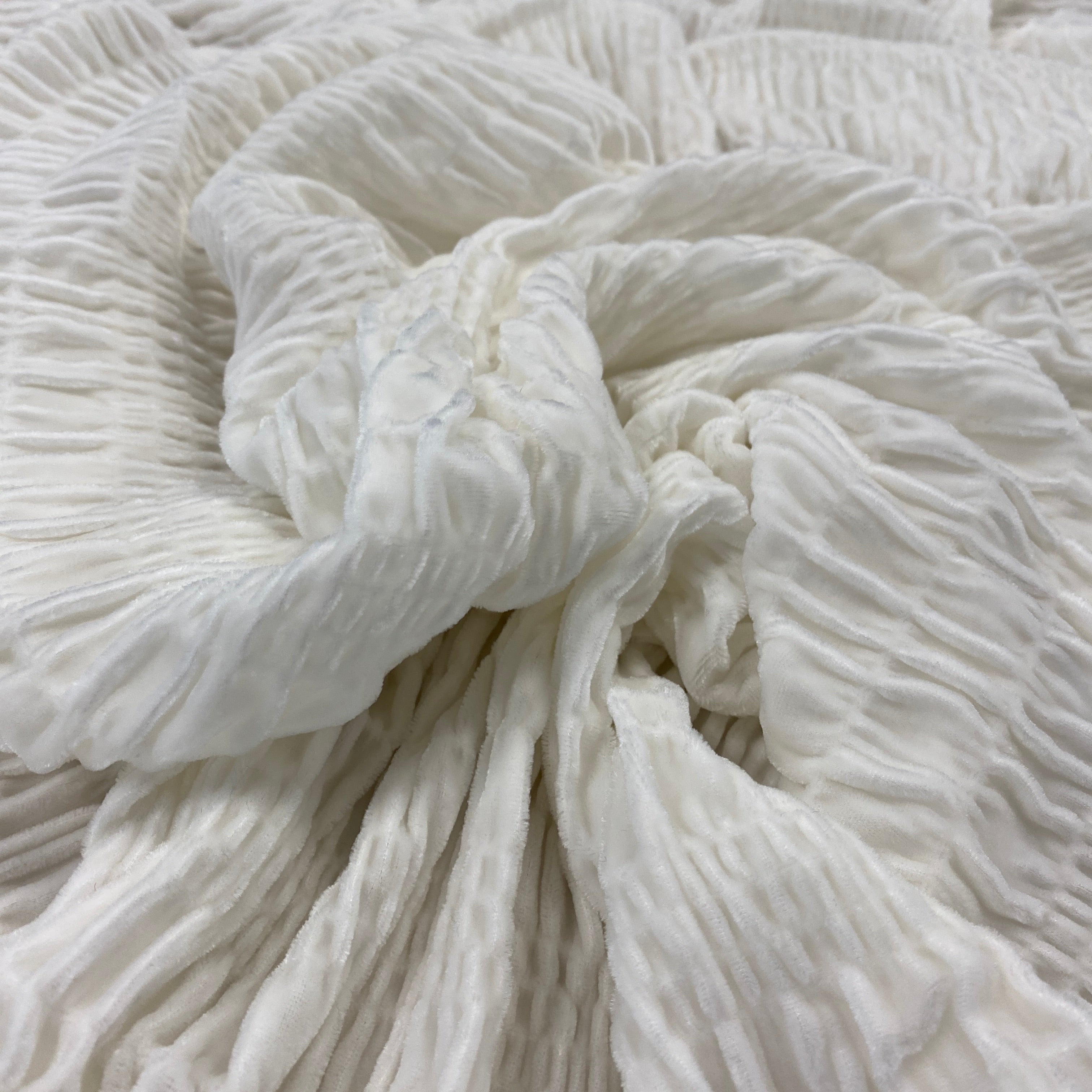 Ruched Velvet - Ivory