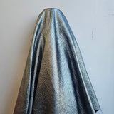 Gunmetal Metallic Jacquard — featuring a woven metallic jacquard design with a soft feel and stiff drape, 140cm wide