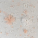 3D Floral Embellished Tulle (K25893) - Ivory / Pink
