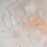 3D Floral Embellished Tulle (K25893) - Ivory / Pink