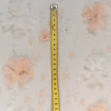 3D Floral Embellished Tulle (K25893) - Ivory / Pink