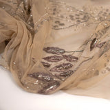 Foxtail Botanical Embellished Tulle (K26286) - Sand