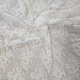 Mid Ivory Floral Corded Lace — featuring scalloped edges, floral motifs and a corded texture, 140cm wide