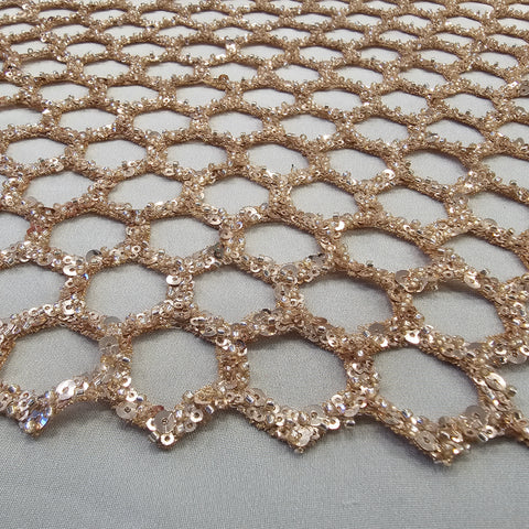 Sequined Honeycomb Net LV13194 Copper