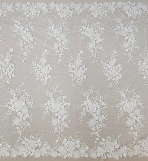 Floral Embellished Tulle (LV13262) Ivory