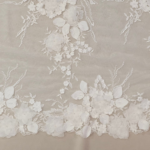 Floral Embellished Tulle (LV13262) Ivory