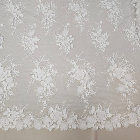 Floral Embellished Tulle (LV13262) Ivory