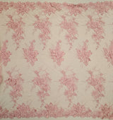 Rose Embellished 3-D Floral Tulle — featuring laser-cut 3-D floral bouquets and a bordered design