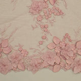 Rose Embellished 3-D Floral Tulle — featuring laser-cut 3-D floral bouquets and a bordered design