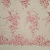 Rose Embellished 3-D Floral Tulle — featuring laser-cut 3-D floral bouquets and a bordered design
