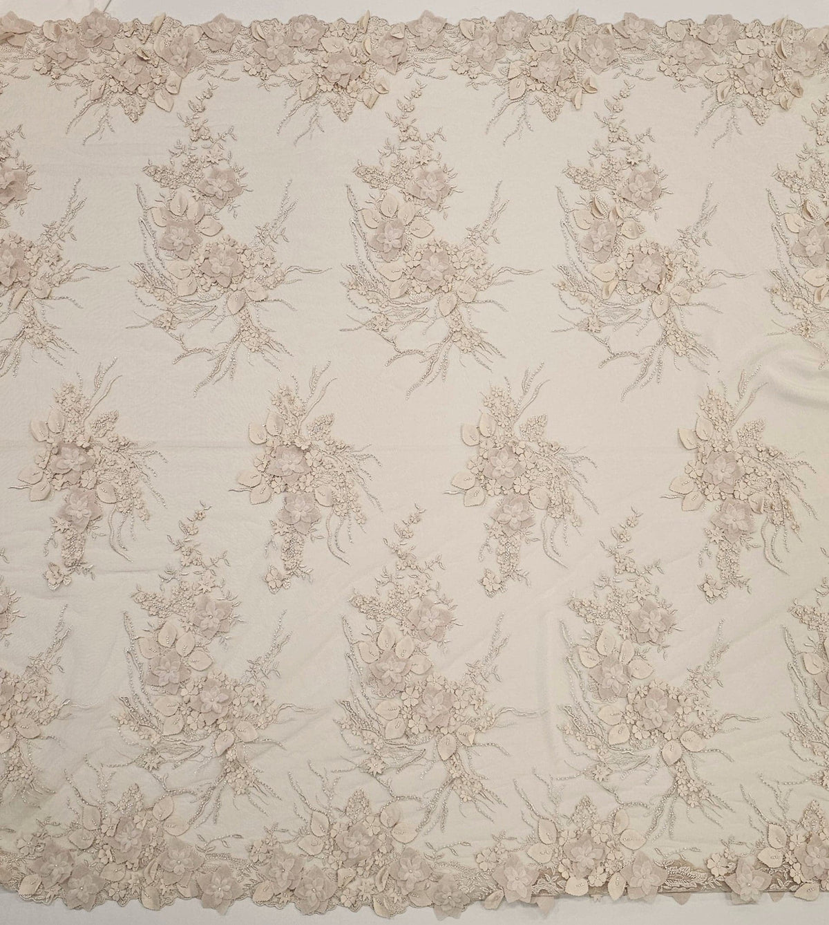 Embellished 3D Floral Bouquet  Design (LV13262) - Sand