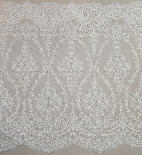 Embroidered Corded Tulle LV13488 Ivory