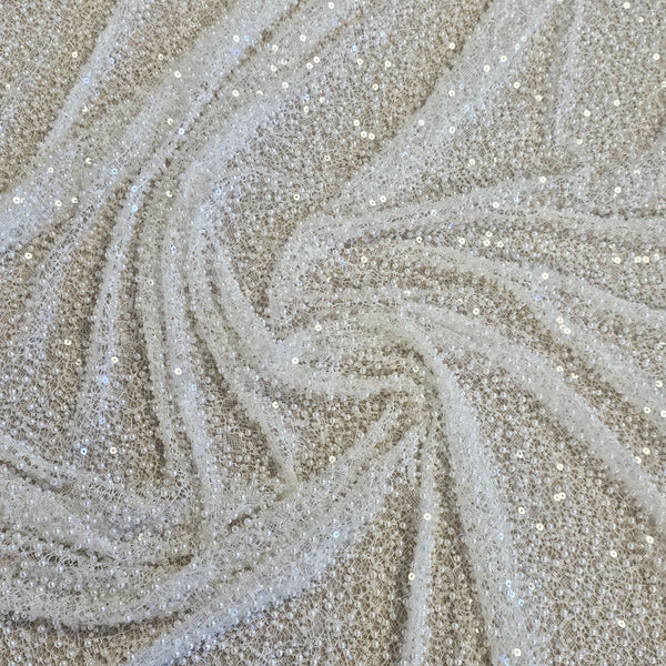 Beaded Cobweb Net (LV13503) - Ivory