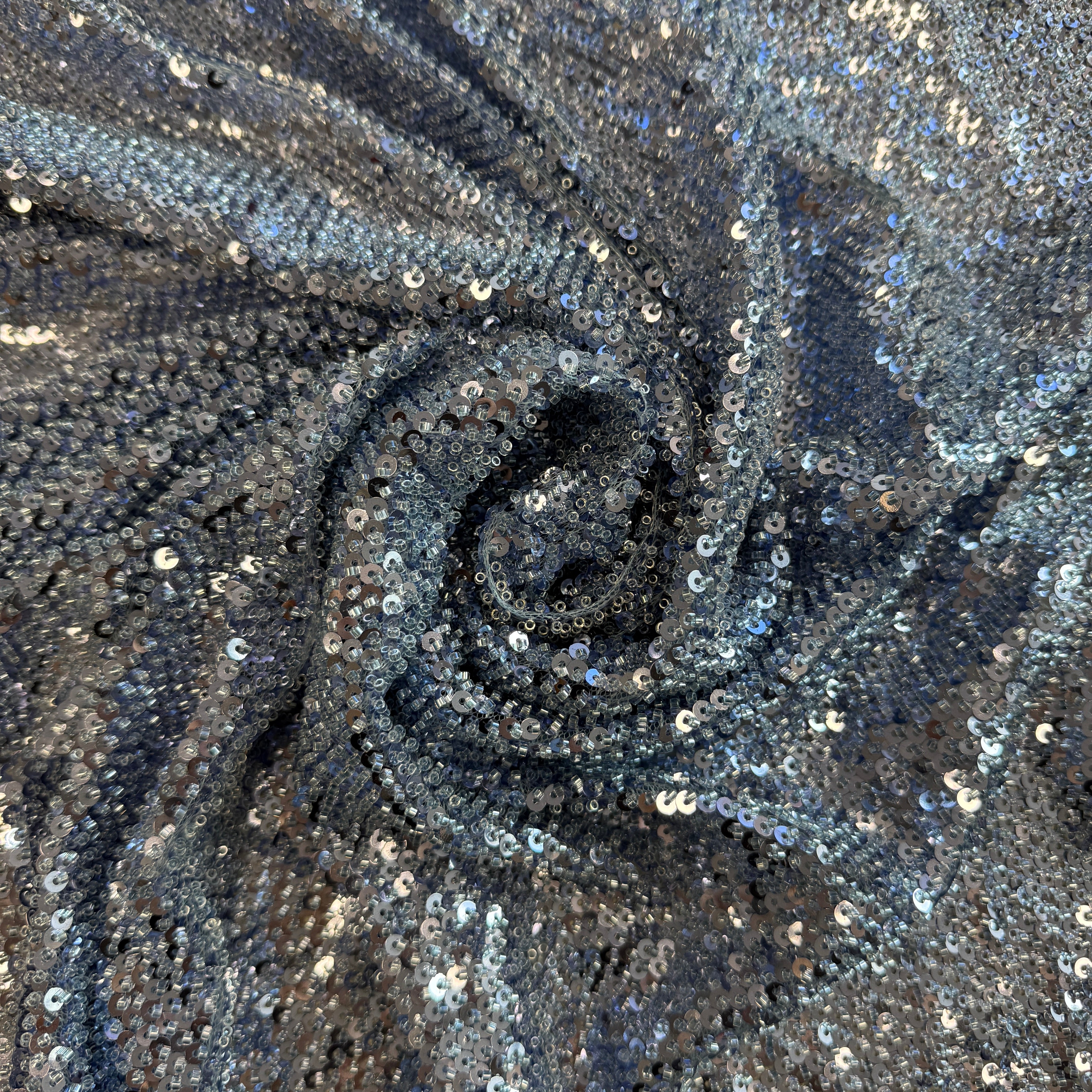 Wedgewood Sequined Tulle — featuring hand-beading and sequins, 50% rayon 50% nylon, 130cm wide