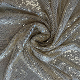 Gold Sequined Tulle — featuring hand-beading and sequins, 50% rayon 50% nylon, 130cm wide
