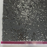 Gunmetal Sequined Tulle — featuring hand-beading and sequins, 50% rayon 50% nylon, 130cm wide