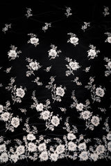 3D Chiffon Flower Embroidered Tulle (LV14772) - Ivory