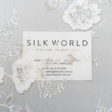3D Chiffon Flower Embroidered Tulle (LV14772) - Ivory