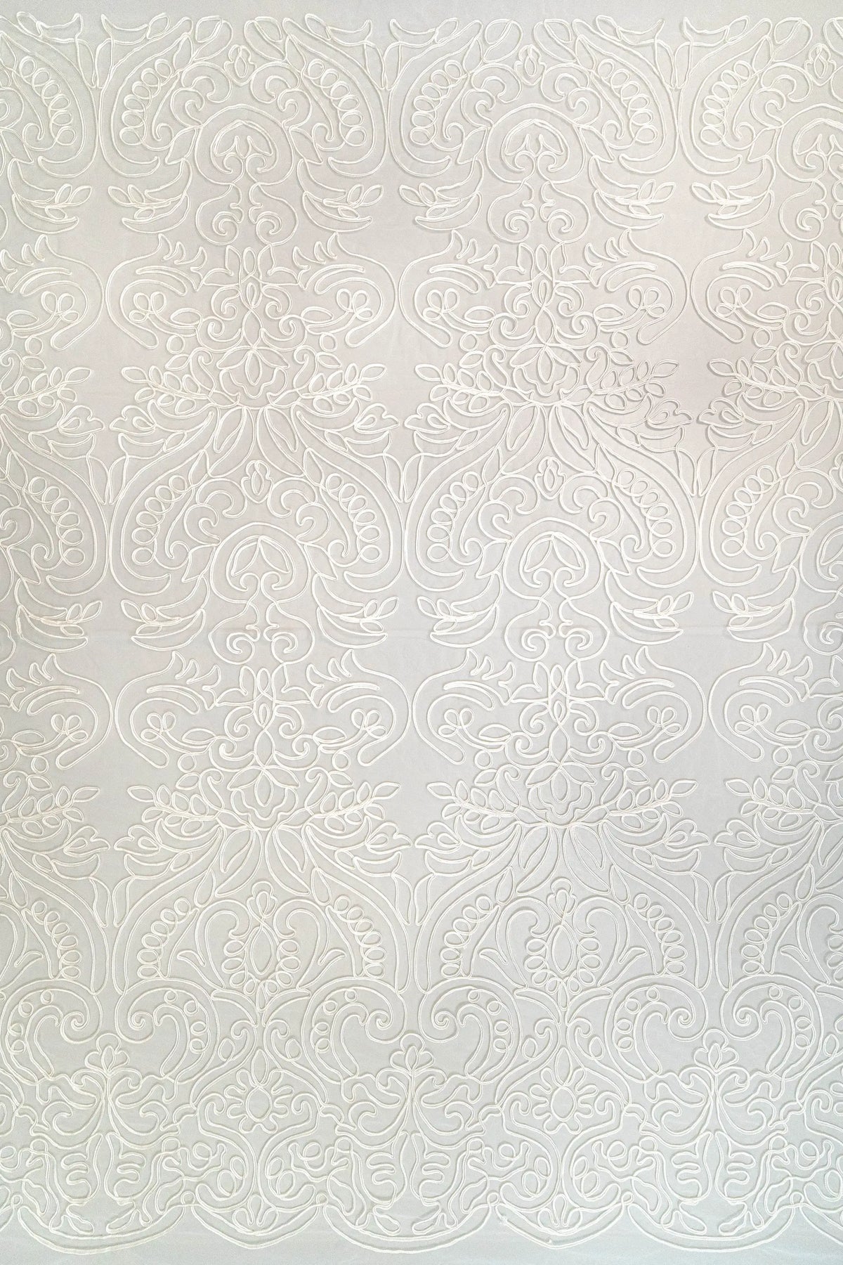 Soutache Embroidered Tulle (LV14766) - Ivory