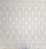 Ivory Fine Floral Lace — featuring scalloped edges, eyelash detail and floral motifs, 130cm wide