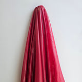 Red Metallic Poly Chiffon — a lightweight chiffon with a metallic foil print, 100% polyester