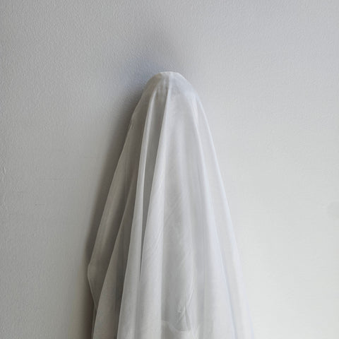 Metallic Poly Chiffon White