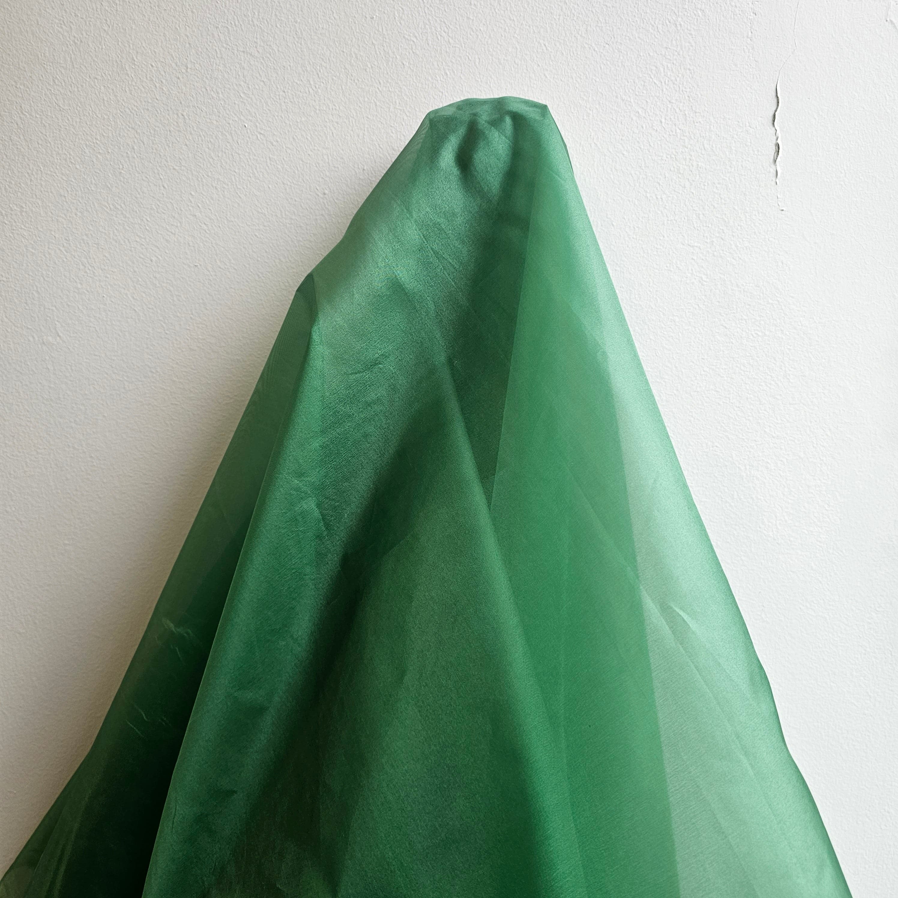 Forest Silk Organza — lightweight, sheer, smooth and crisp with a glass finish, 100% silk, 137cm wide