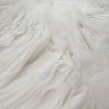 Ivory Organza Ruffle Tulle — featuring geometric motifs, 100% nylon, 140cm wide