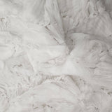 Ivory Organza Ruffle Tulle — featuring geometric motifs, 100% nylon, 140cm wide