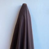 Dark Chocolate Satin Chiffon — lightweight and sheer with a fluid, airy drape and a smooth satin luster finish, 100% mulberry silk, 140cm wide