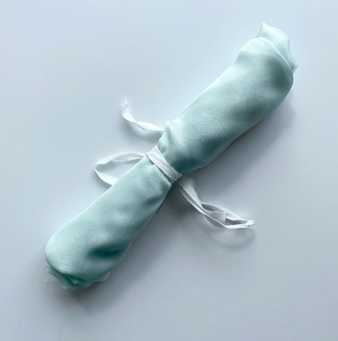 Remnant Satin Chiffon Duck Egg